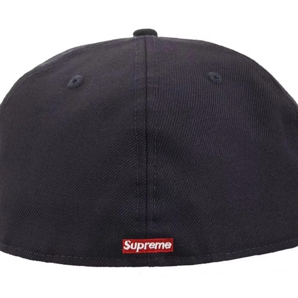 Supreme x New Era S Logo Frozen Navy Cap with Red Box Logo size 7 3/8 - Picture 2 of 4
